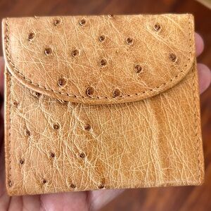 OSTRICH Leather Santa Maria Made in Italy coin purse/wallet EUC